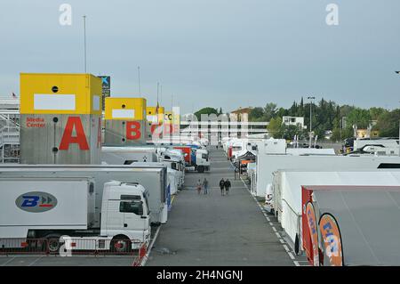 Paddock der 24 Stunden von Barcelona de motosport-2017 in der Rennstrecke von Barcelona Katalonien, Spanien Stockfoto