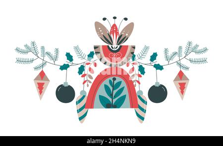 Floristen Zusammensetzung von blühenden Blumen und Blatt Stock Vektor