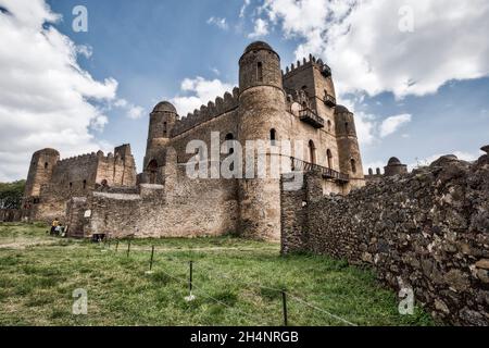 Schlösser in Gondar, Ahmara, Äthiopien Stockfoto