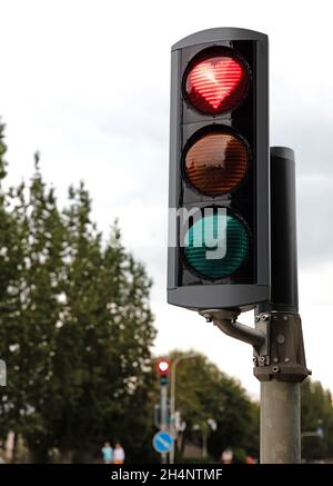 Die Ampel mit dem roten Herzen, Island Stockfoto