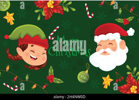 Flache weihnachten Hintergrund Vektor Design Illustration Stock Vektor
