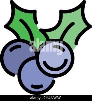 Eschenbeeren-Symbol. Kontur Esche Beeren Vektor Symbol Farbe flach isoliert Stock Vektor