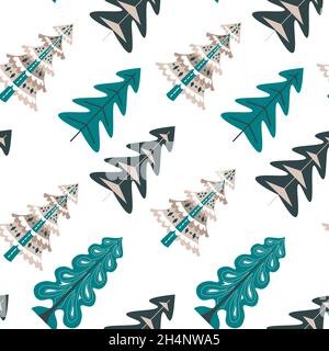 Pinien Papercuts oder Spielzeug nahtlose Muster Stock Vektor
