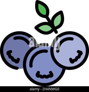 Symbol für Bergbeeren. Kontur Bergbeeren Vektor Symbol Farbe flach isoliert Stock Vektor
