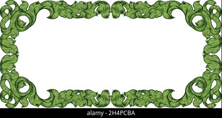 Filigrane Heraldik Blatt Muster FLORALE Frame Stock Vektor