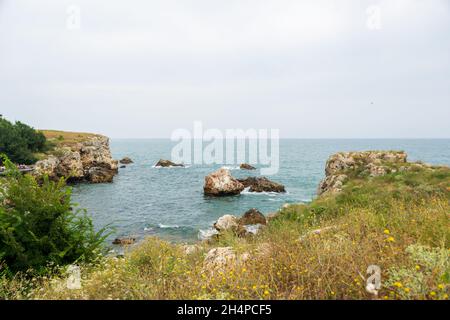 Übersicht über die Kliffs von Tyulenovo, Bulgarien Stockfoto