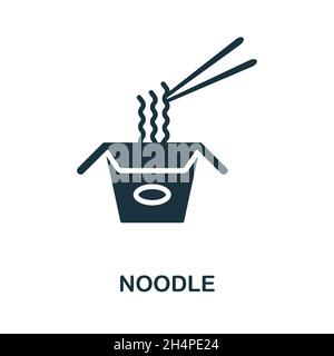 Noodle-Ikone. Monochromes Schild aus der Sammlung zum Mitnehmen. Creative Noodle Icon Illustration für Web-Design, Infografiken und vieles mehr Stock Vektor