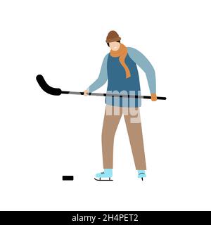 Menschen Winter Outdoor-Aktivitäten eingestellt. Sammlung von verschiedenen Stock Vektor