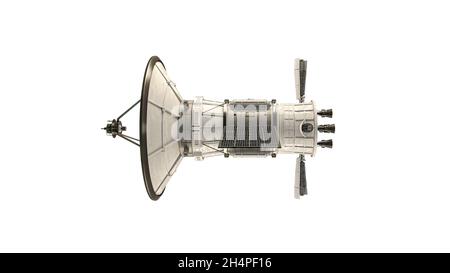 Moderner Satellit isoliert auf weißem Hintergrund 3d-Illustration Stockfoto