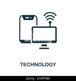 Technologie-Symbol. Monochromes Schild aus der Technologie-Kollektion. Creative Technology Icon Illustration für Web-Design, Infografiken und mehr Stock Vektor