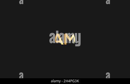 BUCHSTABEN MIT AM-LOGO-DESIGN MIT NEGATIVEM RAUTEFFEKT FÜR DIE ILLUSTRATION Stock Vektor
