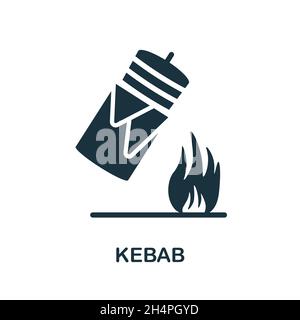 Kebab-Symbol. Monochromes Schild aus der Sammlung zum Mitnehmen. Creative Kebab Icon Illustration für Web-Design, Infografiken und mehr Stock Vektor