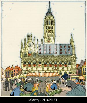 Urige Illustration des traditionellen Lebens in Holland, veröffentlicht um 1928 Stockfoto