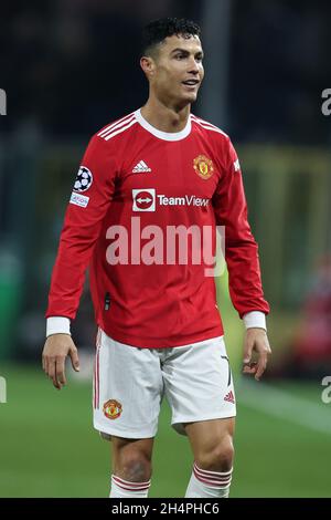 Bergamo, Italien. November 2021. Cristiano Ronaldo (Manchester United) während Atalanta BC gegen Manchester United, UEFA Champions League Fußballspiel in Bergamo, Italien, November 02 2021 Quelle: Independent Photo Agency/Alamy Live News Stockfoto