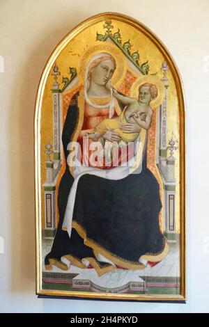 Palazzo Vitelli Palast, Galerie, Gemälde, Madonna auf dem Thron mit Kind von Spinello Aretino, Citta' di Castello, Umbrien, Italien, Europa Stockfoto