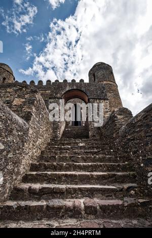 Schlösser in Gondar, Ahmara, Äthiopien Stockfoto