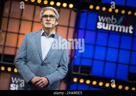 Lissabon, Portugal. November 2021. Eoghan Oneill von der Europäischen Kommission spricht am dritten Tag des Web-Gipfels im Parque das Nacoes in Lissabon. Kredit: SOPA Images Limited/Alamy Live Nachrichten Stockfoto