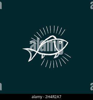 Design-Vektor. Logo Form ein frisches Vintage Fisch Konzept Design. Für Lebensmittel und Restaurant Unternehmen. Stock Vektor