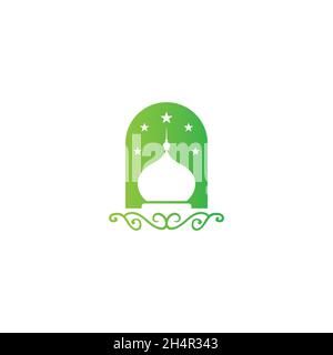 Design-Vektor. Original-Logo Konzept Idee aus Moschee Kuppel Ornament. Religion, religiöse Aktivitäten Stock Vektor