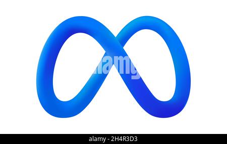 Blaue Unendlichkeit Umriss auf weißem Hintergrund. Logo-Konzept Für Soziale Medien. Vektorgrafik Stock Vektor