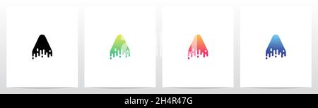 Geschmolzenes tropfendes Buchstabenlogo Design A Stock Vektor
