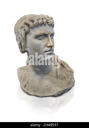Ptolemäische ägyptische Statue von Cleopatre II oder Cleopatre III, 150-100 v. Chr., Marmor, Louvre Museum MND 2094 oder Ma 3546. Sully Zimmer 339. Porträt von Cleopat Stockfoto