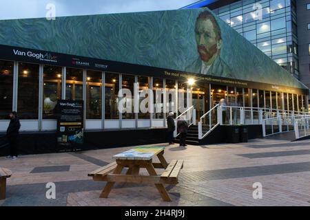 Van Gogh Alive Ausstellung. Media City, Salford Quays, Manchester, Großbritannien Stockfoto