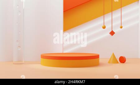 3D-Rendering von geometrischen Formen mit modernem Design Stockfoto
