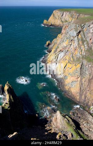 Klippen an der Spitze von Mull of Galloway, Dumfries & Galloway, Schottland Stockfoto