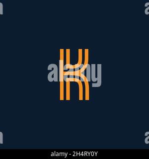 Anfangsbuchstabe K Logo mit kreativer moderner Geschäfttypografie Vektor-Vorlage. Kreatives Logo mit abstraktem Buchstaben K Icon Stock Vektor