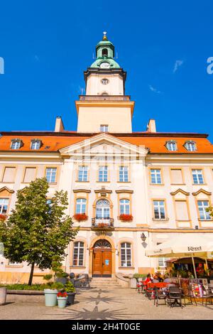 Ratusz W Jeleniej Górze, Rathaus von Jelenia Gora, Rynek Jeleniogórski, Hauptplatz, Jelenia Gora, Polen Stockfoto