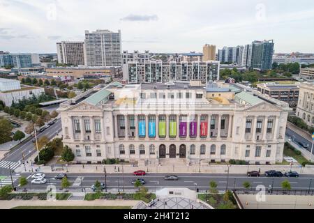 Das Franklin Institute ist ein Wissenschaftsmuseum und das Zentrum für wissenschaftliche Bildung und Forschung in Philadelphia, Pennsylvania. Es ist nach dem Ameri benannt Stockfoto