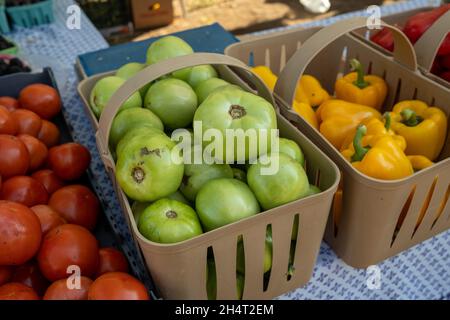 Der Port Royal Saturday Morning Farmer's Market ist ein muss für Einheimische und Touristen gleichermaßen, wenn Sie Beaufort County, South Carolina, besuchen. Stockfoto