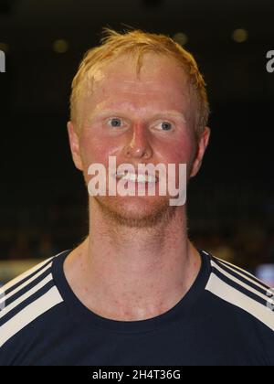 Deutscher Handballspieler Sebastian Firnhaber HC Erlangen Handball Bundesliga Saison 2021-22 SC Magdeburg vs. HC Erlangen in der GETEC Arena Magdeburg Stockfoto