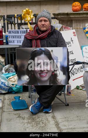 Der Ehemann des inhaftierten britisch-iranischen Nazanin Zaghari-Ratcliffe trat in einen Hungerstreik Stockfoto