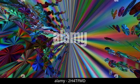 Abstrakter mehrfarbiger Fantasy-Hintergrund mit Figuren. Stockfoto