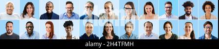 Vielfältige Soziale Gruppen Gesicht Collage Und Menschen Porträts Stockfoto