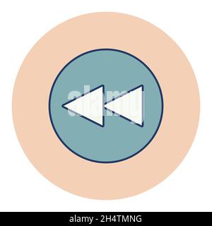 Wiedergabe des vorherigen Titels Taste Farbe Vektor flach Symbol. Graph-Symbol für Musik und Sound Website und Apps Design, Logo, App, UI Stock Vektor