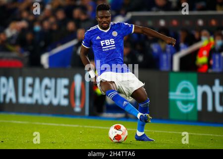 Leicester, Großbritannien. 4. November 2021; King Power Stadium, Leicester, Leicestershire, England; Europa League Football, Leicester City versus Spartak Moscow; Daniel Amartey von Leicester City Credit: Action Plus Sports Images/Alamy Live News Stockfoto