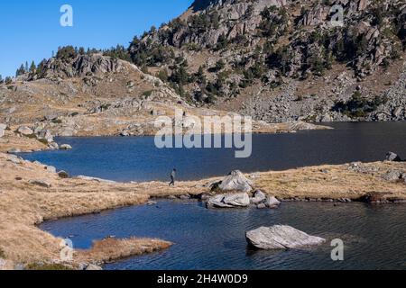 Estany Obago, Obago Lake. Circ de Columers. Aiguestortes National Park. Pyrenäen, Spanien Stockfoto