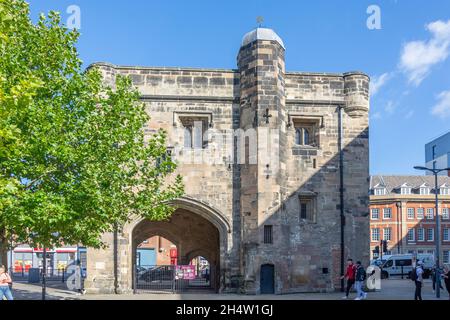 Medieval Newarke Gateway, Newarke Street, University Quarter, City of Leicester, Leicestershire, England, Vereinigtes Königreich Stockfoto