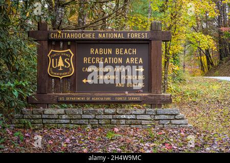 Rabun Beach Recreation Area, Lake Rabun, Lakemont, Rabun County, Georgia, USA. Stockfoto