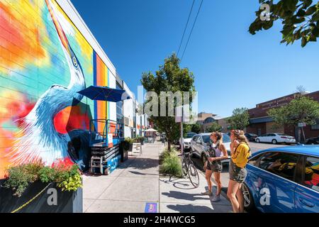 Wandmalereien im Rino Art District in Denver, Colorado, USA Stockfoto