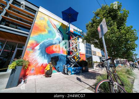 Wandmalereien im Rino Art District in Denver, Colorado, USA Stockfoto
