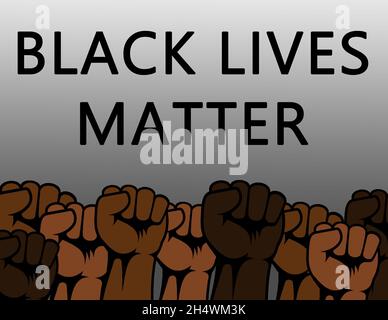 Schwarze Leben Materie Hintergrund mit Fäusten Stockfoto