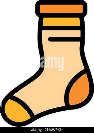 Socken-Symbol anzeigen. Outline Shop Socke Vektor Symbol Farbe flach isoliert Stock Vektor