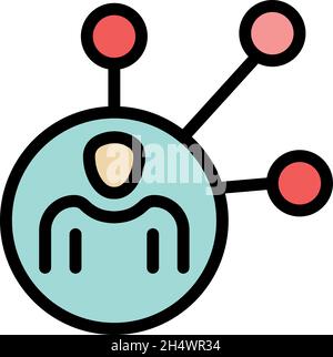 Symbol für die Zuverlässigkeit von Mitarbeitern. Gliederungsschema Personen Zuverlässigkeit Vektor Symbol Farbe flach isoliert Stock Vektor