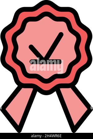 Symbol für Zuverlässigkeit des Emblems. Kontur Emblem Zuverlässigkeit Vektor Symbol Farbe flach isoliert Stock Vektor