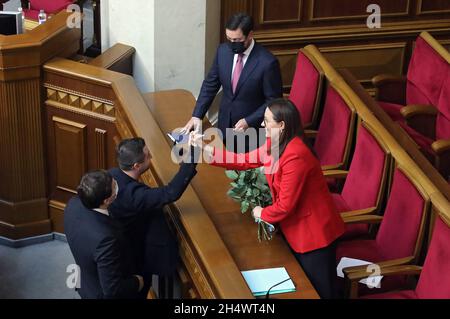 Nicht exklusiv: KIEW, UKRAINE - 4. NOVEMBER 2021 - kürzlich zum ersten stellvertretenden Ministerpräsidenten der Ukraine ernannt - Wirtschaftsministerin der Ukraine Yuliia Sv Stockfoto