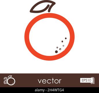 Orangefarbenes Umrisssymbol. Tropische Früchte. Vektorgrafik, Folge 10 Stock Vektor